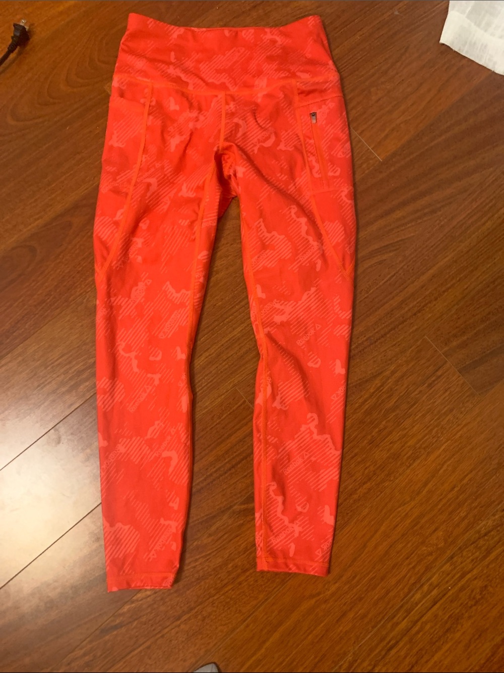 Reebok Coral Red Printed Workout Leggings